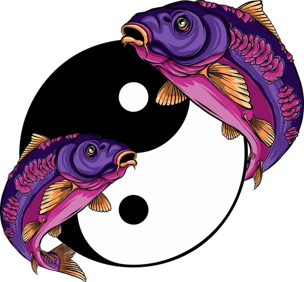 Farbige Karpfen Fisch Vektor Illustration — Stockvektor