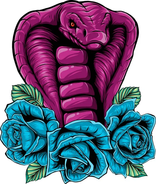 Tier Kobra Kopf Farbige Vektor Illustration — Stockvektor