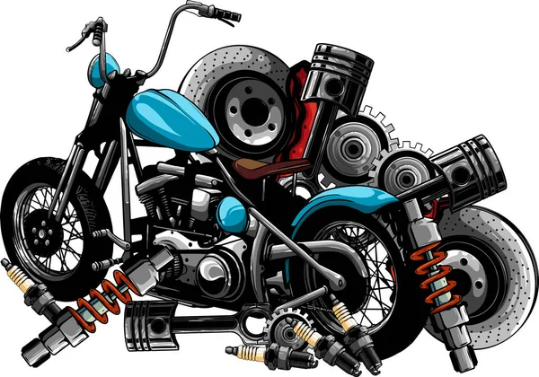 Motocykl Chopper Wektor Ilustracji Projektu — Wektor stockowy