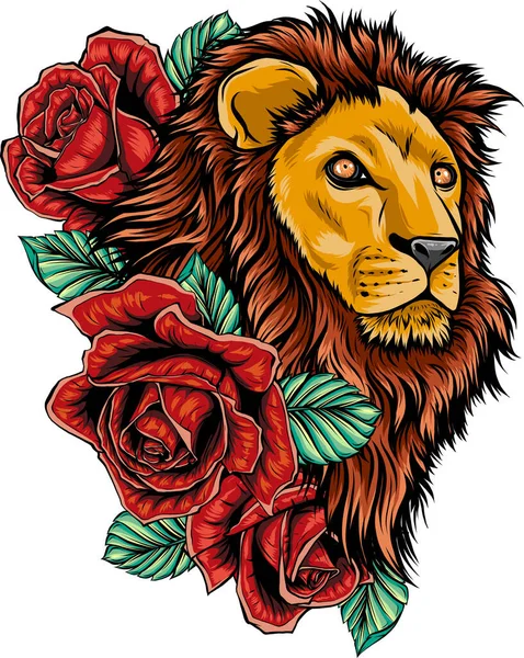 Conception Illustration Vectorielle Tête Lion — Image vectorielle