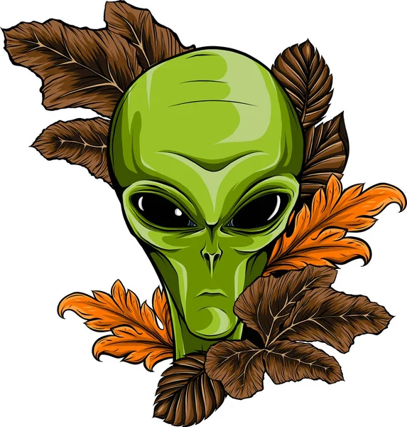 Cabeza Alienígena Diseño Ilustración Humanoide Extraterrestre — Archivo Imágenes Vectoriales
