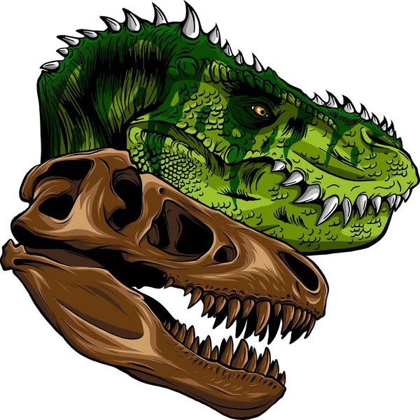 Cráneo Dinosaurio Tiranosaurio Rex Ilustración Vectorial — Vector de stock