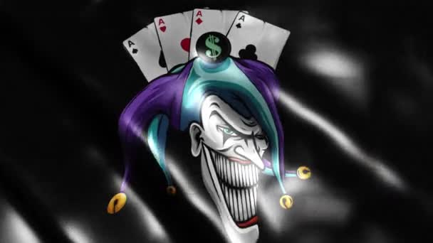 Videoanimatie Van Het Hoofd Van Joker — Stockvideo