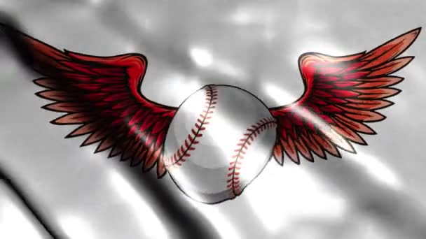 Animasi Baseball Ball Wings — Stok Video