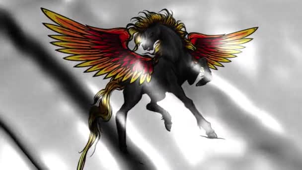 Video Von Pegasus Auf Fahne — Stockvideo