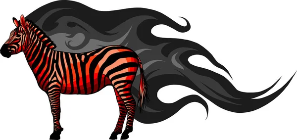 Zwierzęcy Ilustracja Wektor Zebra — Wektor stockowy