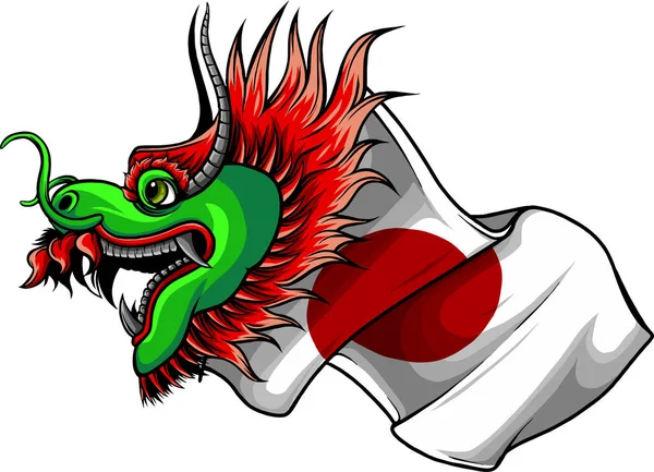 Illustration Dragon Japonais Avec Japonais — Image vectorielle