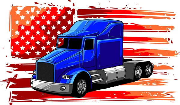 Camión Americano Clásico Ilustración Vectorial — Vector de stock
