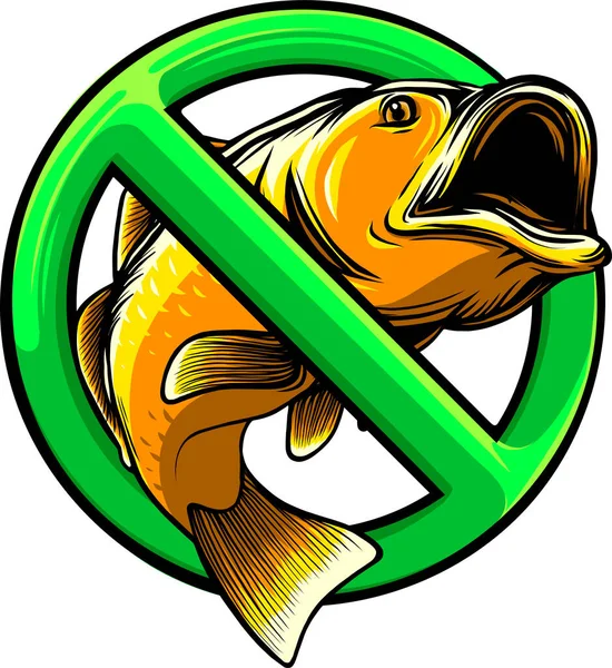 Brak Ikony Znaku Ryby Izolowane Białym Tle Wektor — Wektor stockowy
