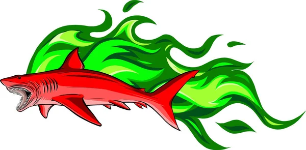 Καρχαρία Φυλετικές Φλόγες Για Τατουάζ Σχεδιασμό Μασκότ Ένα Τέτοιο Πρότυπο — Διανυσματικό Αρχείο