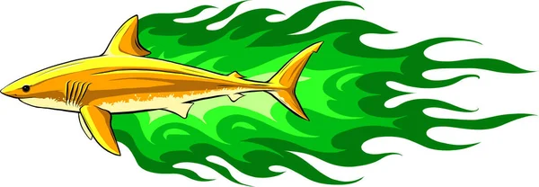 Καρχαρίας Διάνυσμα Αφηρημένη Φλόγα — Διανυσματικό Αρχείο