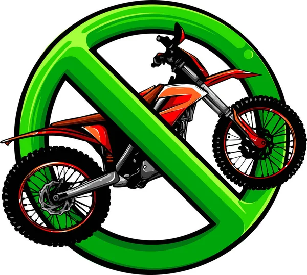 Motorcycle Forbidden Icon Vector Illustration — Stockový vektor