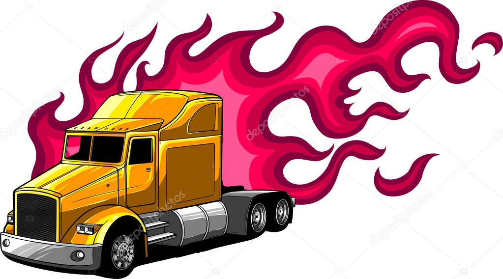 Truck logo design inspiration, Design element for logo, poster, card, banner, emblem, t shirt Vector illustration