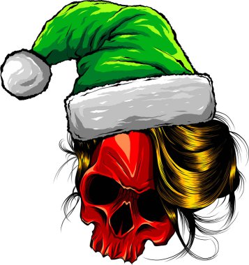 Christmas skull hat. vintage design