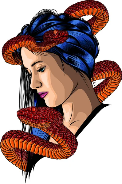 Ilustracja Dziewczyny Węża — Wektor stockowy