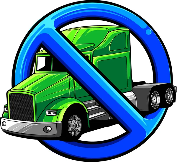 Kamyon Vagonları Yasaklandı Güvenlik Levhası Kamyonu Kamyon Trafik Işaretleri Yasaktır — Stok Vektör