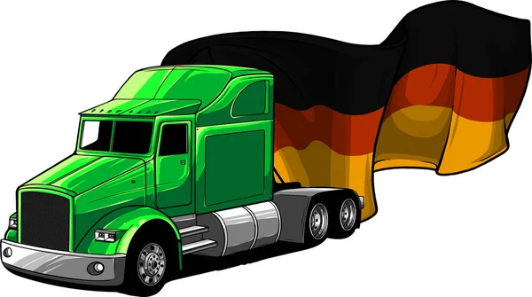 Ilustração Clássica Vetor Caminhão Americano — Vetor de Stock
