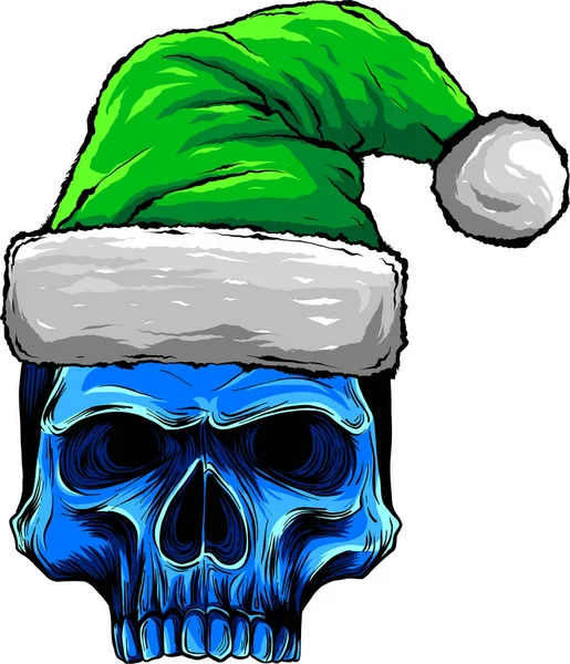 Christmas Skull Hat Vintage Design — Image vectorielle