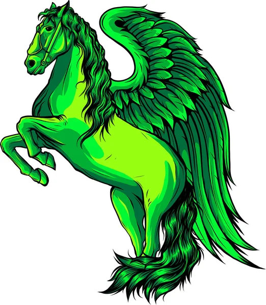 Fliegende Pferdeflügel Symbol Farbe Illustration Maskottchen Vektor Logo — Stockvektor