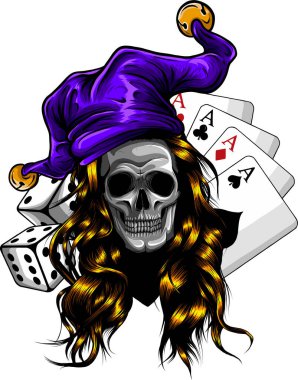 Soytarı şapkalı kadın Dijital el çizimi