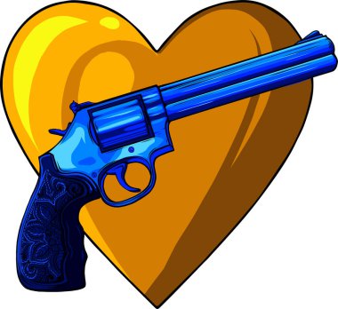 Klasik altın revolver vektör tasarımı