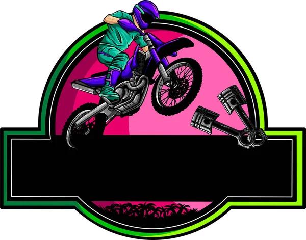 Moto Cross Logo Vector Racing Equipo Dirt Bike — Vector de stock