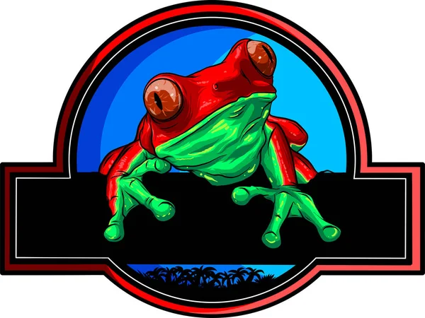 Цветастый Дизайн Логотипа Лягушки — стоковый вектор