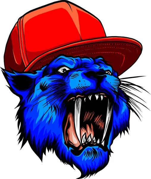 Lion Hat Mascotte Logo Ontwerp Vector — Stockvector