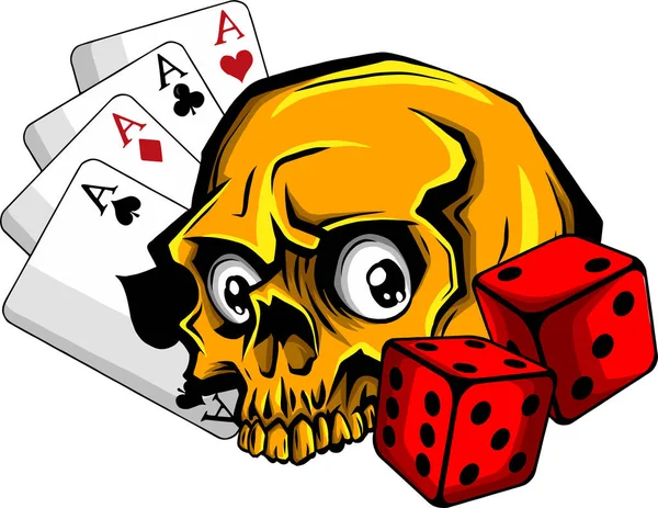 Азартные Винтажные Цветовые Элементы Королевским Флеш Покером — стоковый вектор