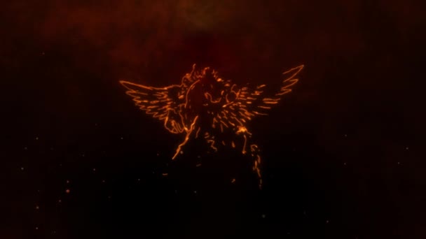 Pegasus Ateş Hattında Dijital Canlandırma — Stok video