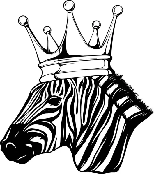Siyah Beyaz Zebra Başı — Stok Vektör