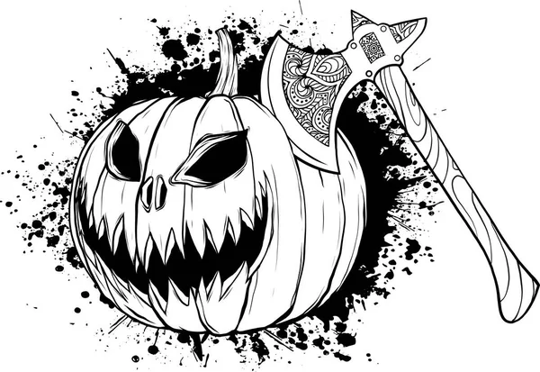 Icône Citrouille Design Halloween Vecteur Plat — Image vectorielle