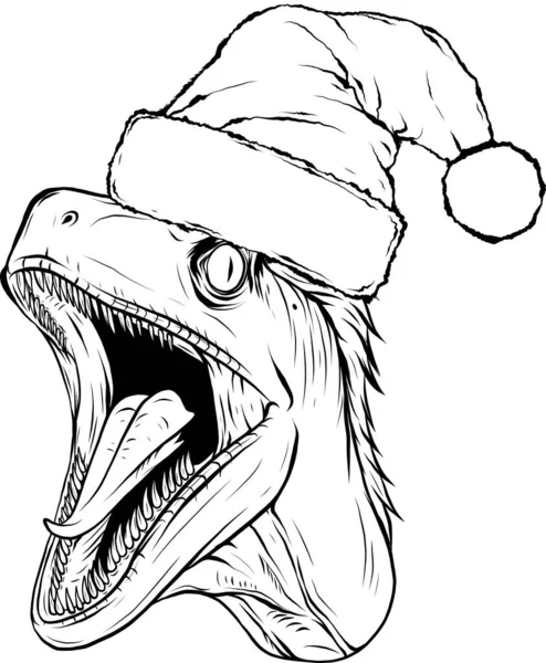 Ręcznie Rysowana Ilustracja Dinozaura Raptora — Wektor stockowy
