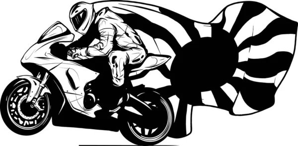 Супер Велосипедист Виде Иконки Вектора Шаблон Дизайна Гоночных Мотоциклов Чемпионата — стоковый вектор