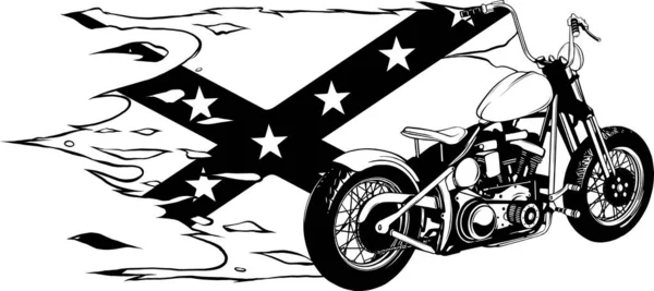 stock vector vector illustration of motorcycle in black and white