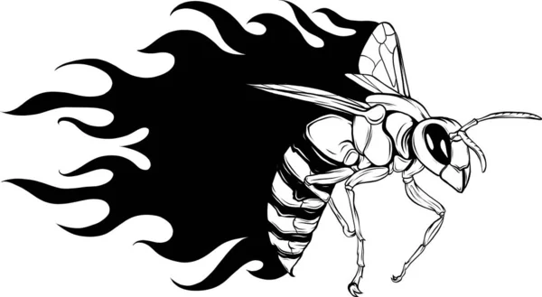 Бджолиний Контур Чорно Білий — стоковий вектор