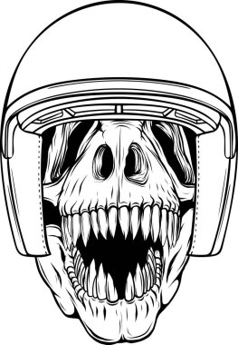 Siyah beyaz çizgili dinozor kafası