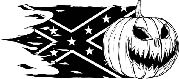 Halloween Pumpkin Vector Illustration Thin Line Art Icon White Background — Wektor stockowy