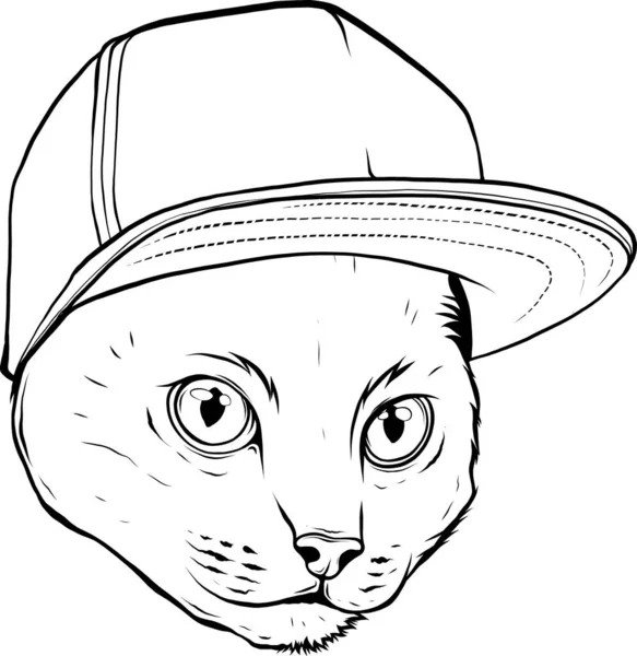 Μαύρη Σιλουέτα Γάτας Εικονογράφηση Διανύσματος — Διανυσματικό Αρχείο