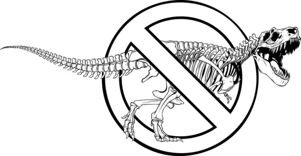 Esquema Del Esqueleto Dinosaurio Tyrannosaurus Rex — Vector de stock