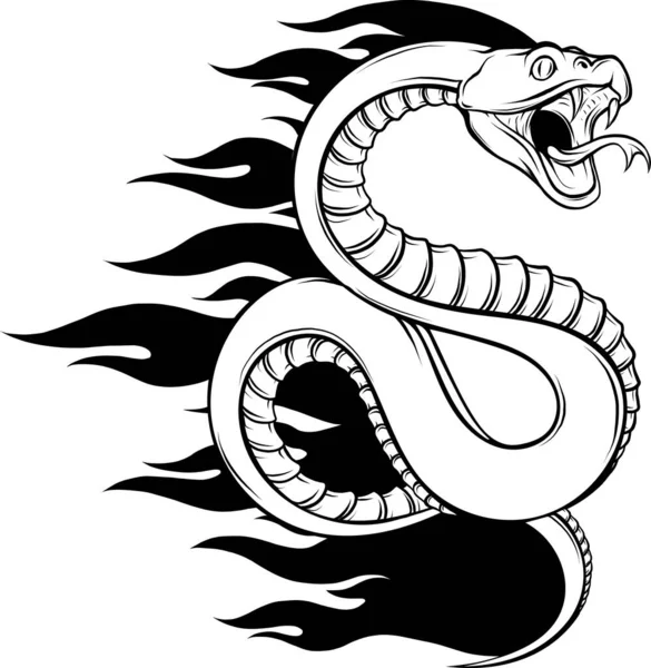 Значок Контура Змеи Змеиный Значок — стоковый вектор