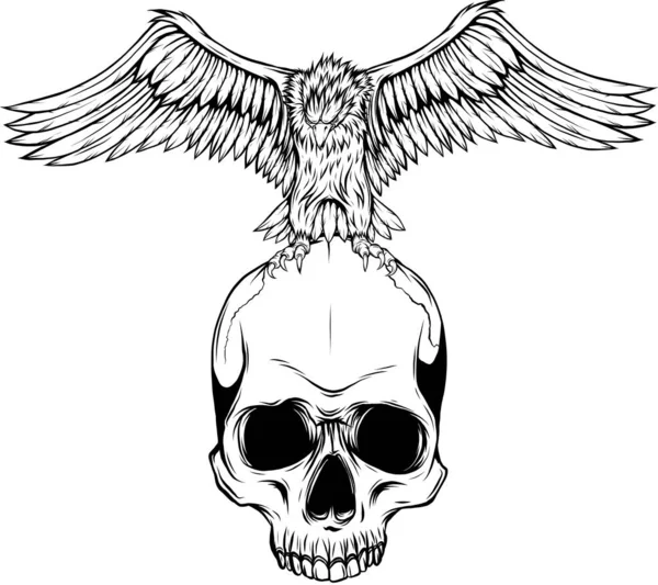 Vector Cartoon Weißkopfseeadler Mit Gespreizten Flügeln — Stockvektor