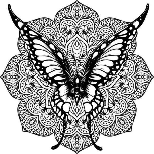 美丽的黑白蝴蝶 — 图库矢量图片
