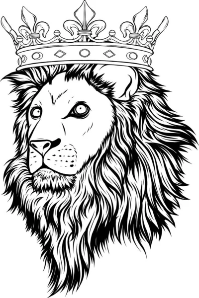ライオンの頭のイラストベクトル — ストックベクタ