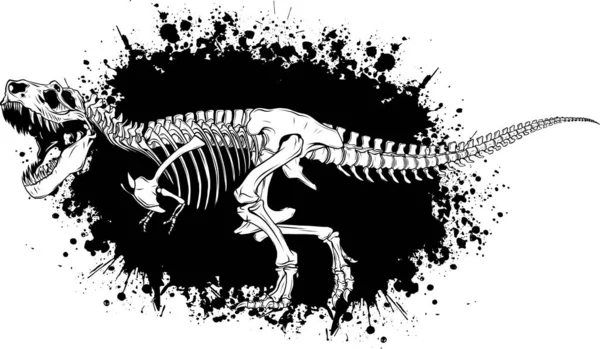 ティラノサウルスレックス恐竜の骨格概要 — ストックベクタ