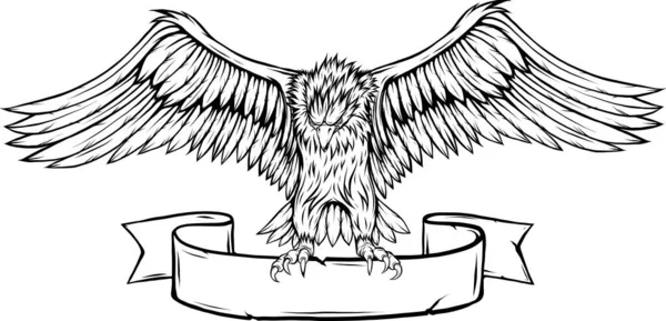 带展翅的矢量卡通秃鹰 — 图库矢量图片