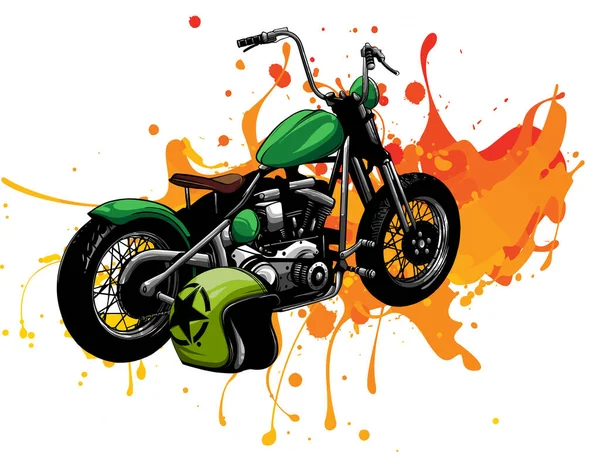 Klassisk Färgad Motorcykel Vektor Illustration — Stock vektor