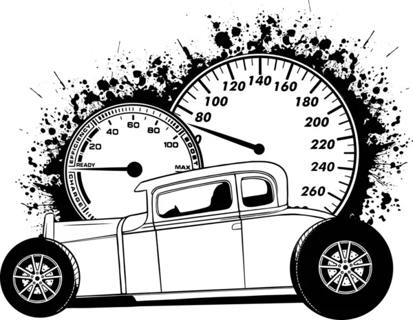 Sıcak Çubuk Araba Simgesi Çizgi Stili Simge Vektör Illüstrasyon Araç — Stok Vektör