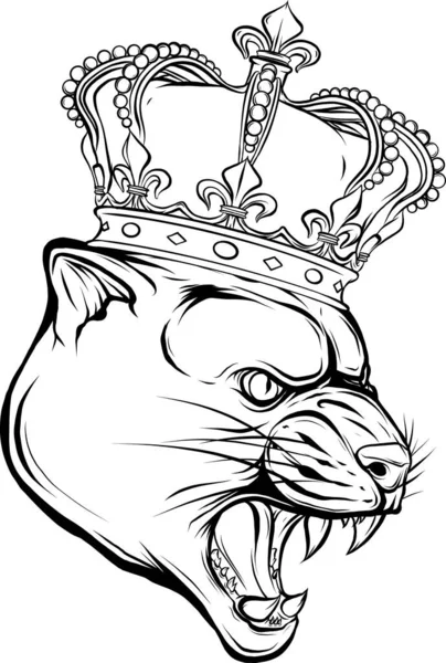 Cougar Ing Disegno Illustrazione Vettoriale — Vettoriale Stock