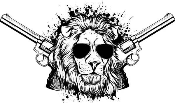Lion Head Outline Illustration Vector — Stock Vector